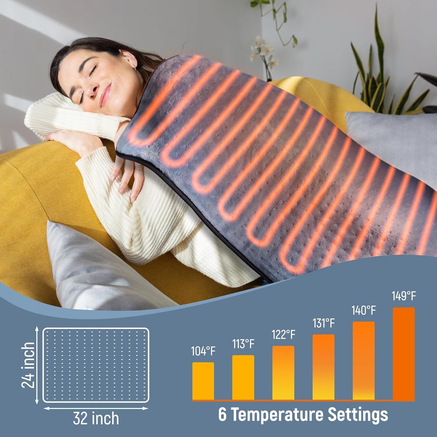 Almohadilla Térmica Kdti 61x81cm 6 Niveles Calor Lavable