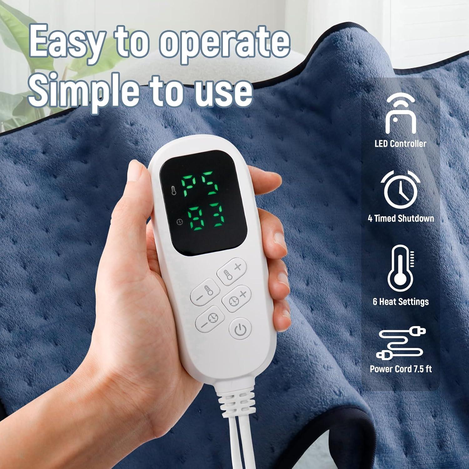 Almohadilla Térmica Kdti 61x81cm 6 Niveles Calor Lavable