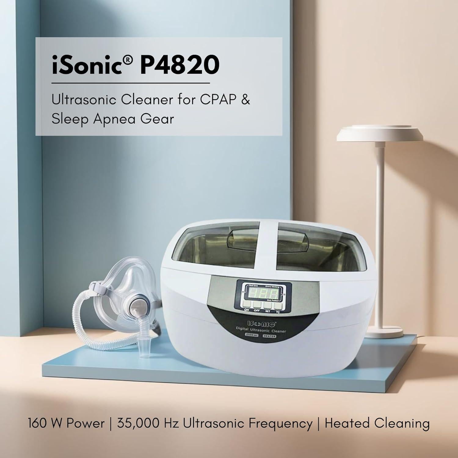 Limpiador Ultrasónico iSonic P4820 para Máscaras CPAP 2.5L
