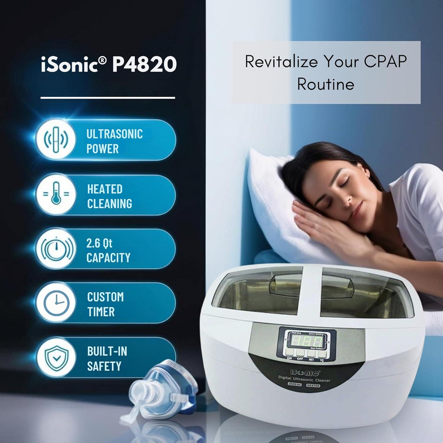 Limpiador Ultrasónico iSonic P4820 para Máscaras CPAP 2.5L