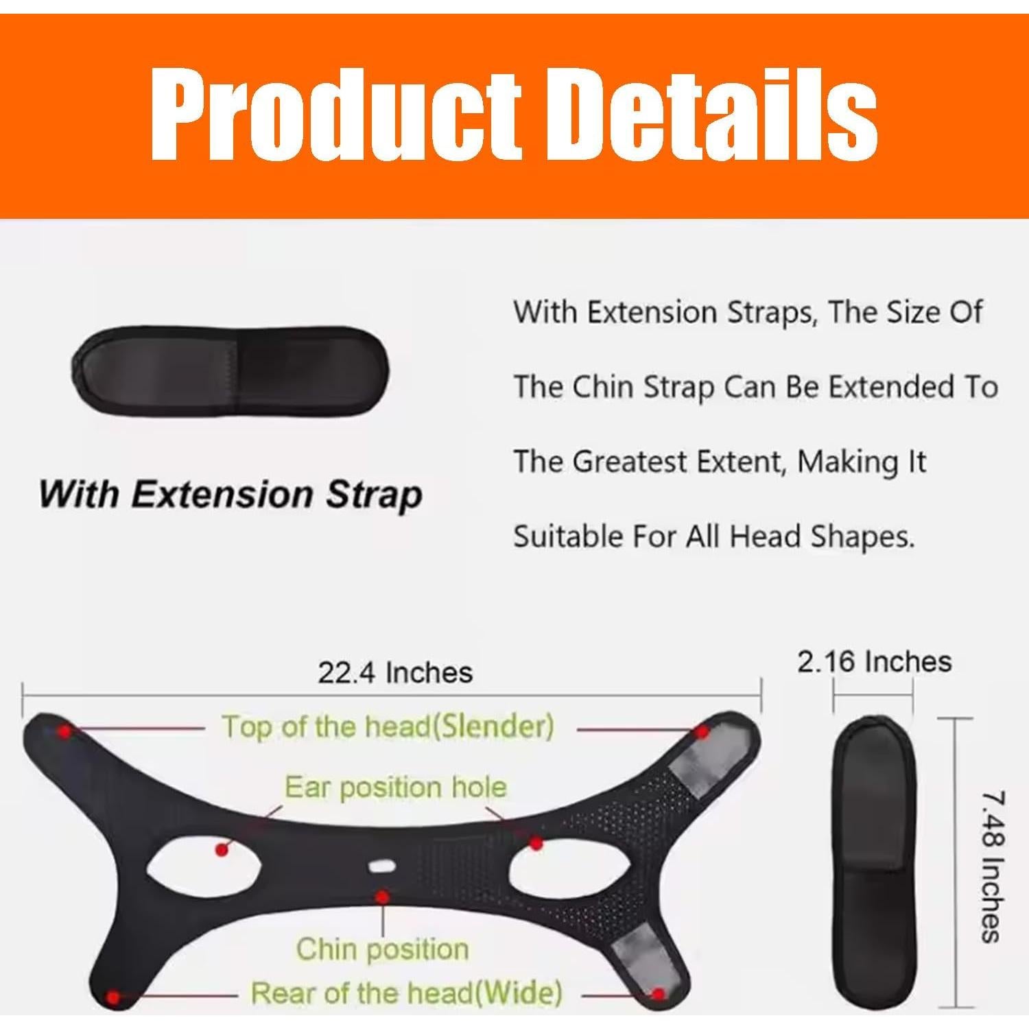 Correa para Barbilla Anti Ronquidos HYLCWTH con Kit de Sueño