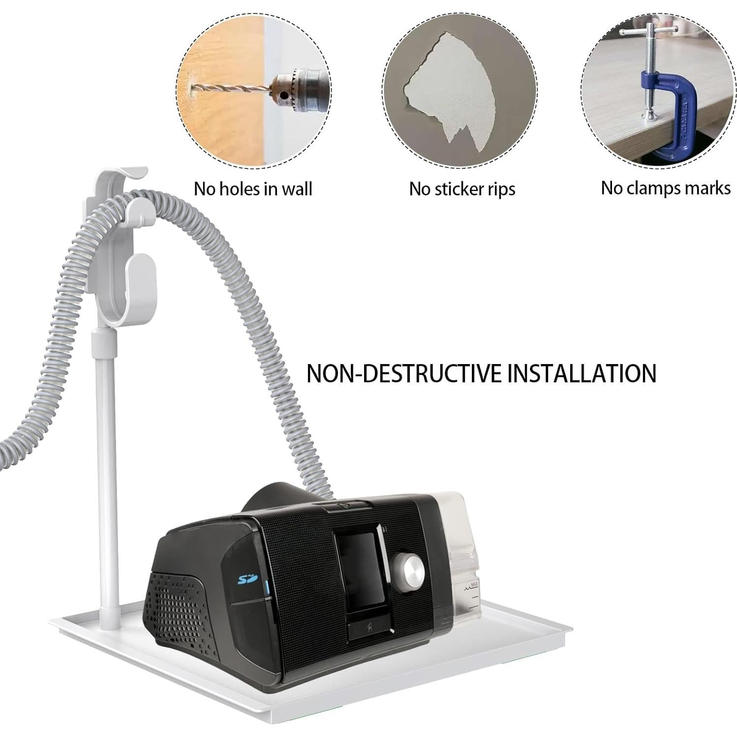 Organizador de Manguera CPAP YUHUANG con Soporte Retráctil Blanco