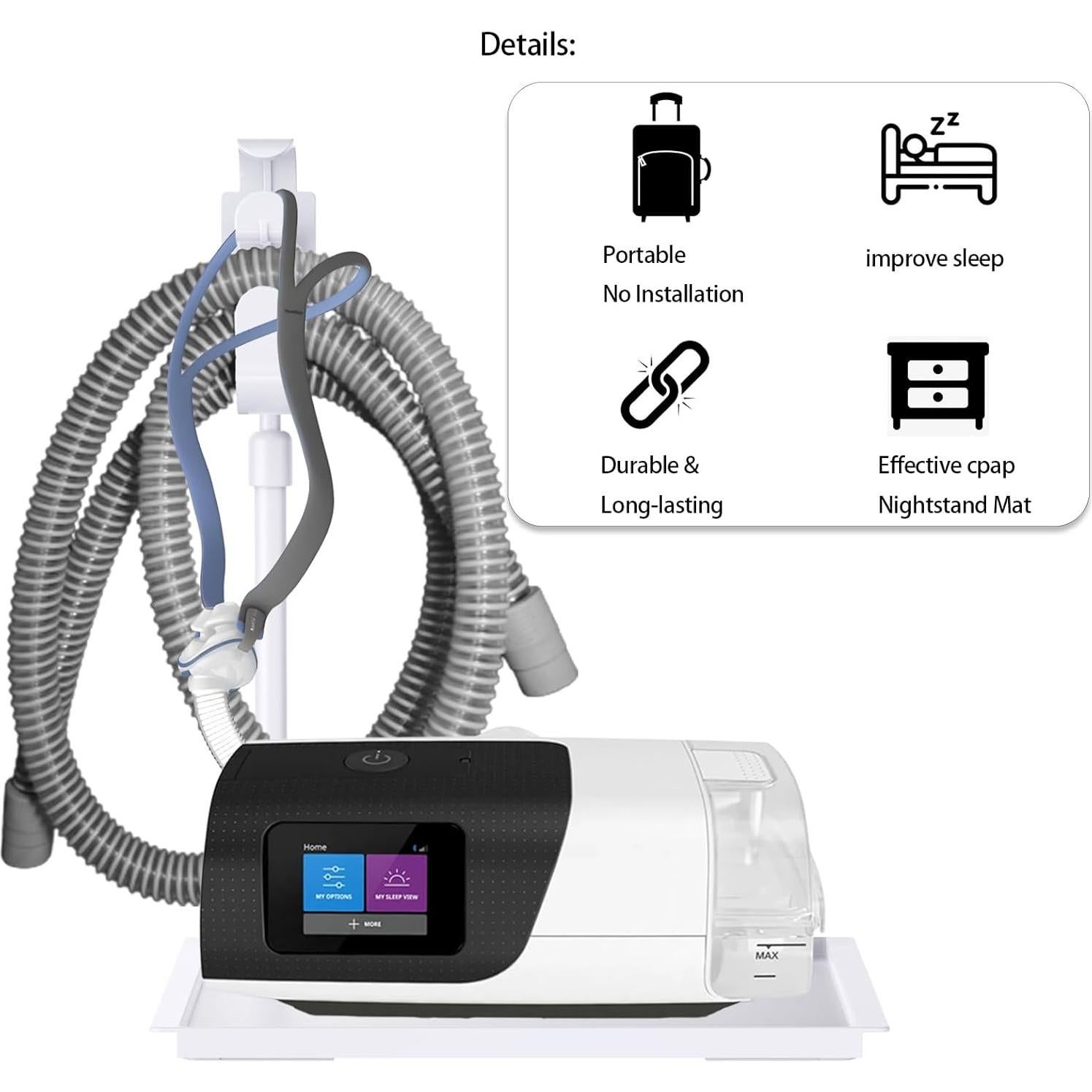 Organizador de Manguera CPAP YUHUANG con Soporte Retráctil Blanco