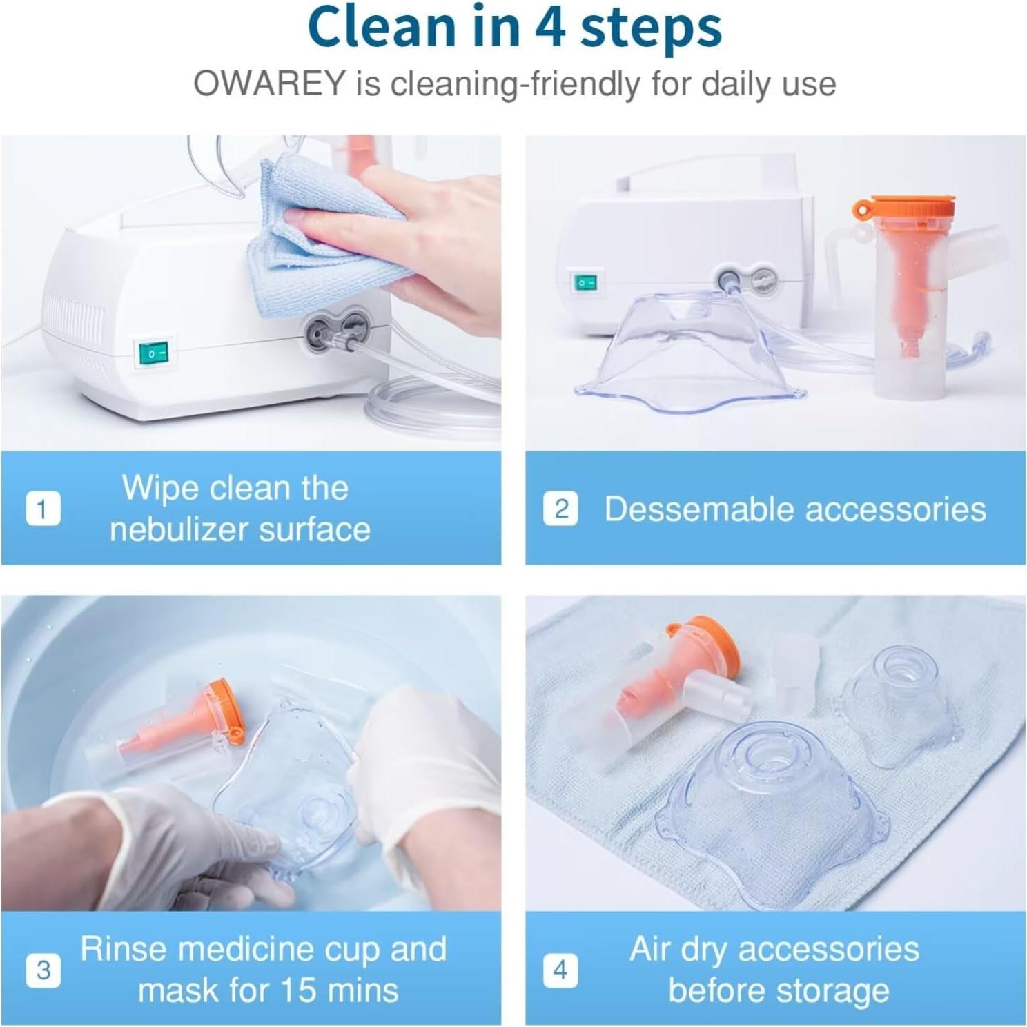 Nebulizador OWAREY para Adultos y Niños - Máquina de Nebulización Eficiente