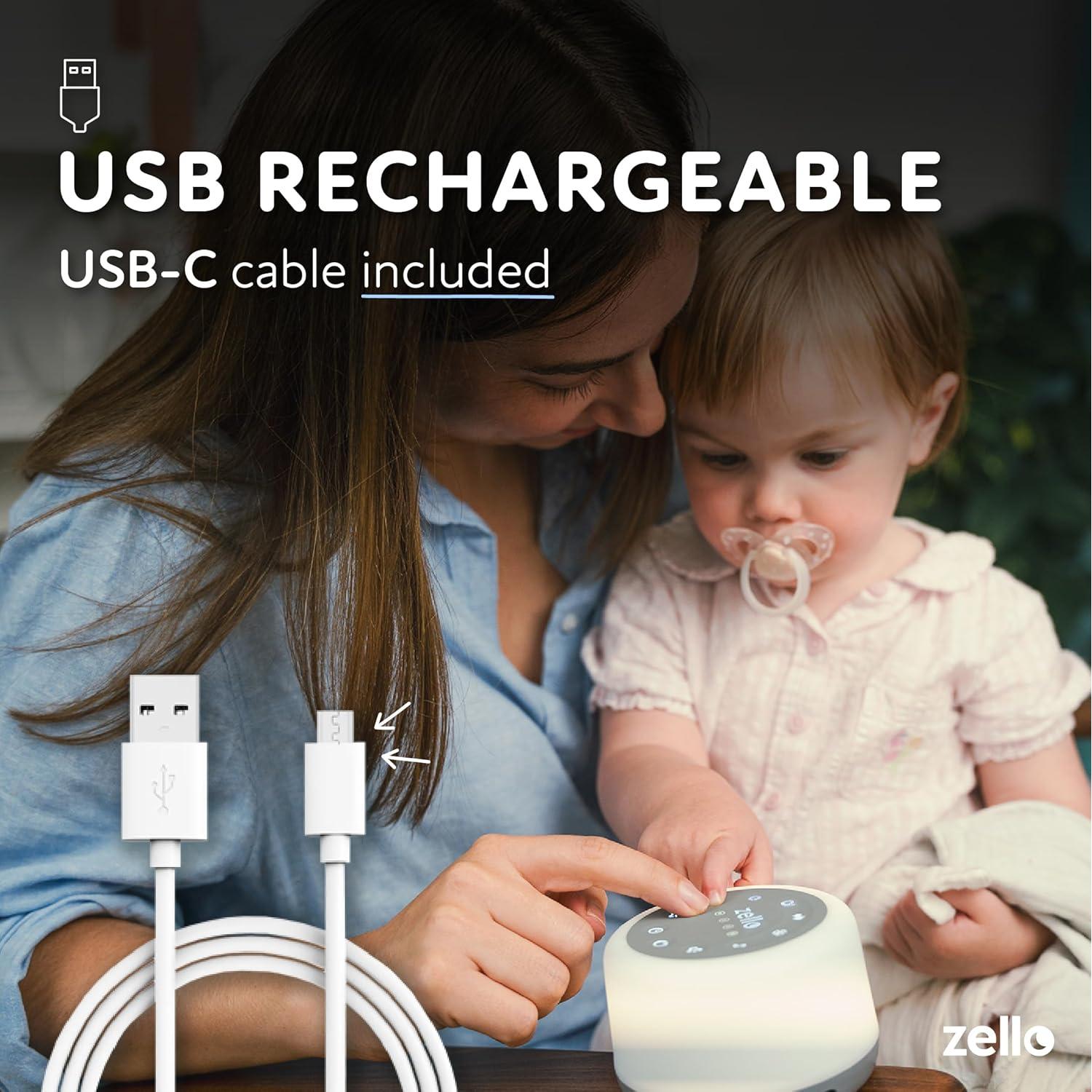 Máquina de Ruido Blanco Zello SA03 | 30 Sonidos | Luz Nocturna