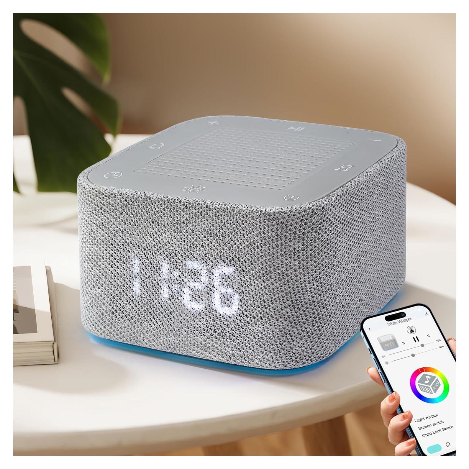 Máquina de Sonido Blanco PLJVOYK con Reloj Despertador y Bluetooth