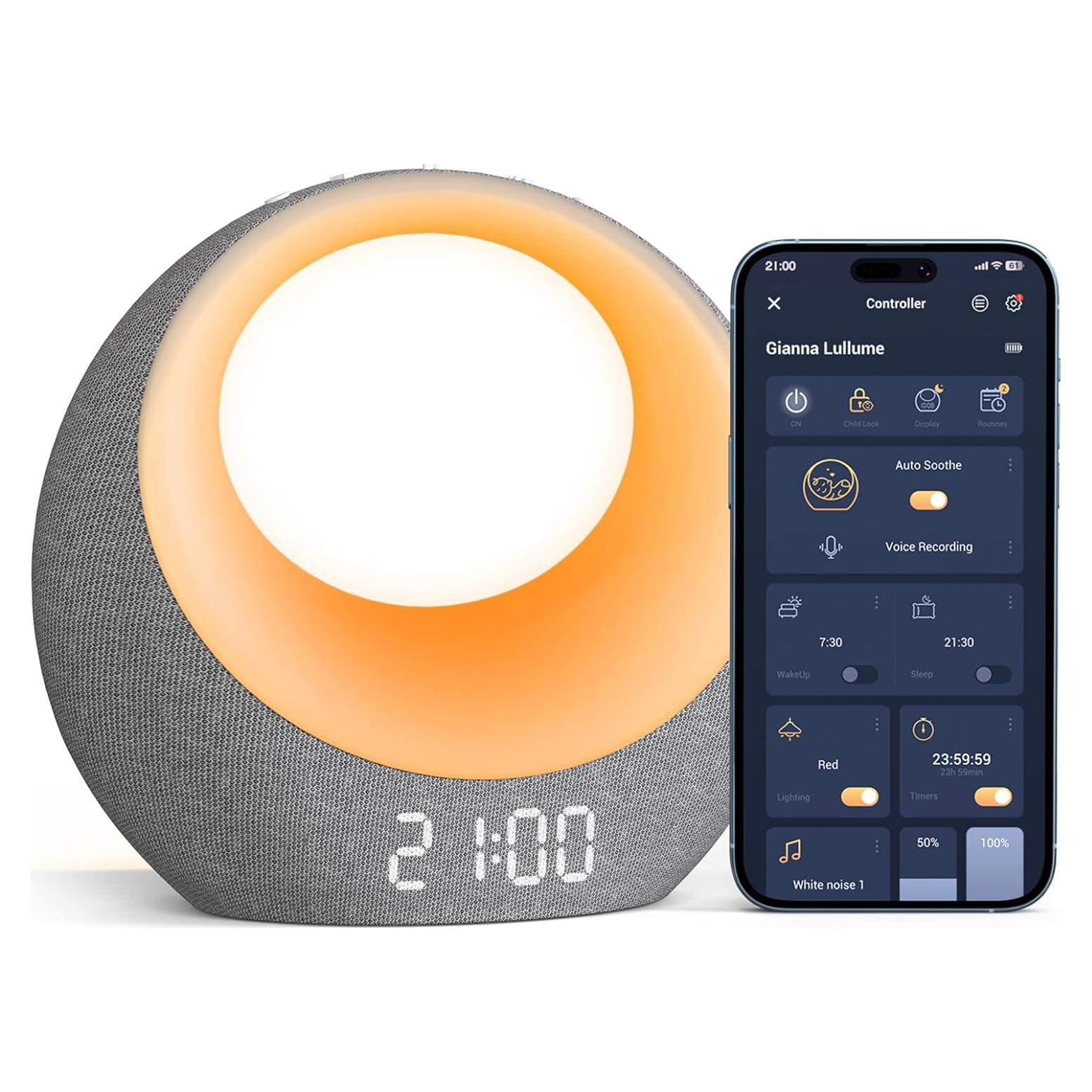 Máquina de Sonido Gianna Lullume - Ruido Blanco, 26 Sonidos, 8 Luces