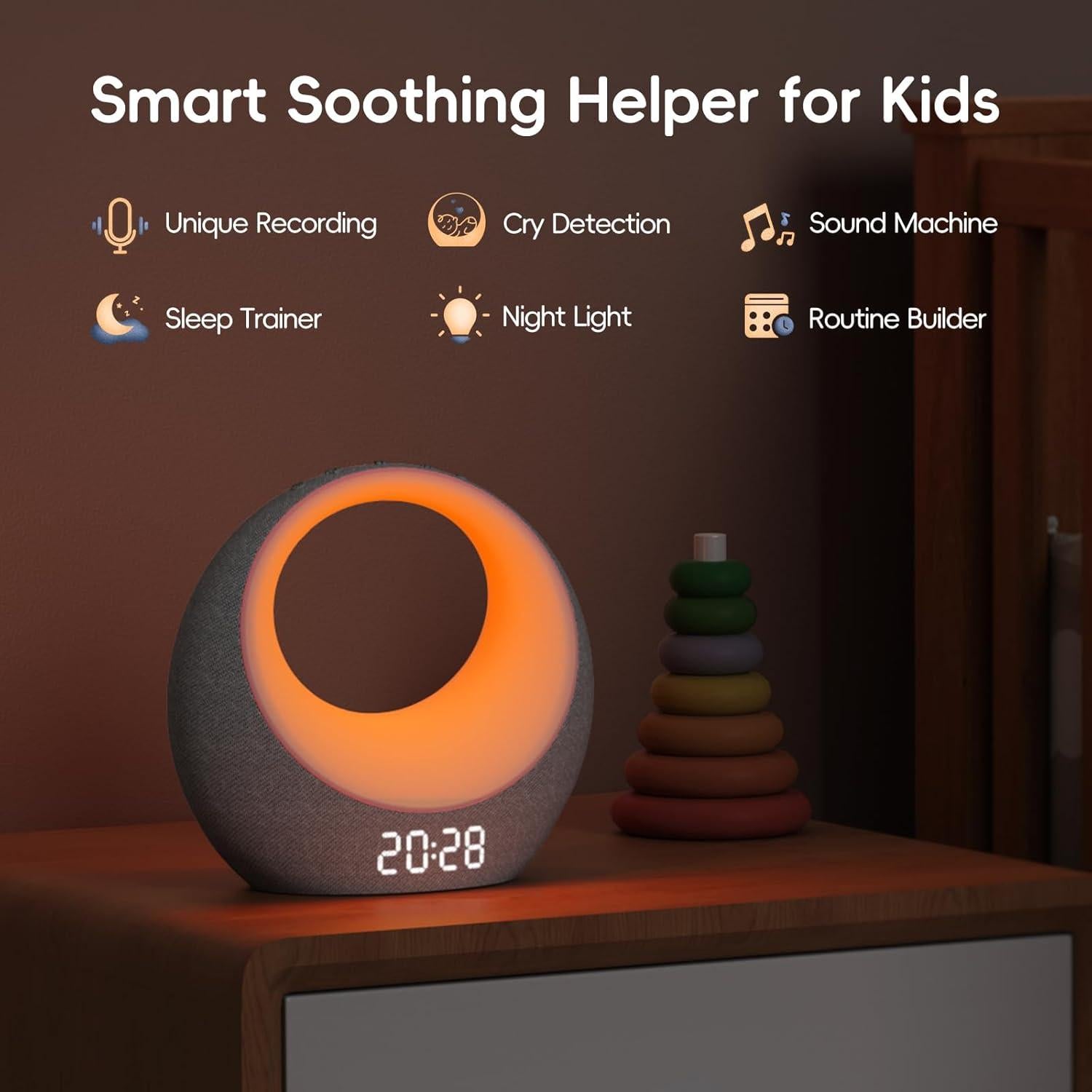 Máquina de Sonido Gianna Lullume - Ruido Blanco, 26 Sonidos, 8 Luces