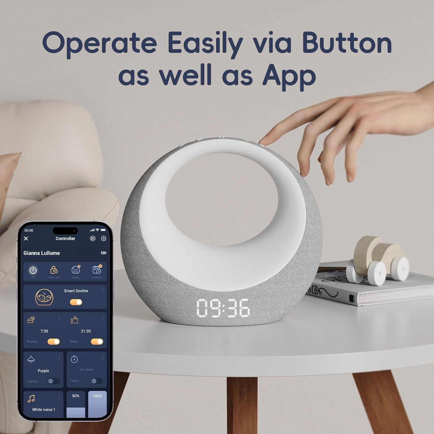 Máquina de Sonido Gianna Lullume - Ruido Blanco, 26 Sonidos, 8 Luces