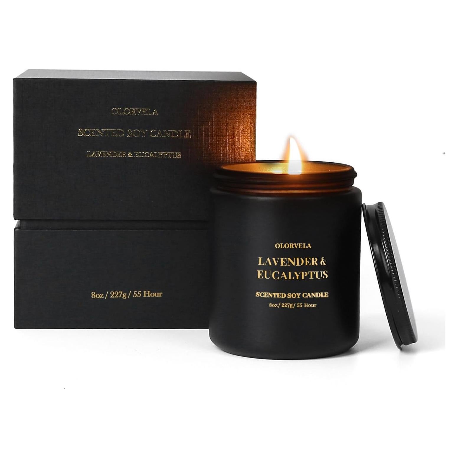 Vela Aromática para Hombres Olorvela 8oz Lavanda Eucalipto