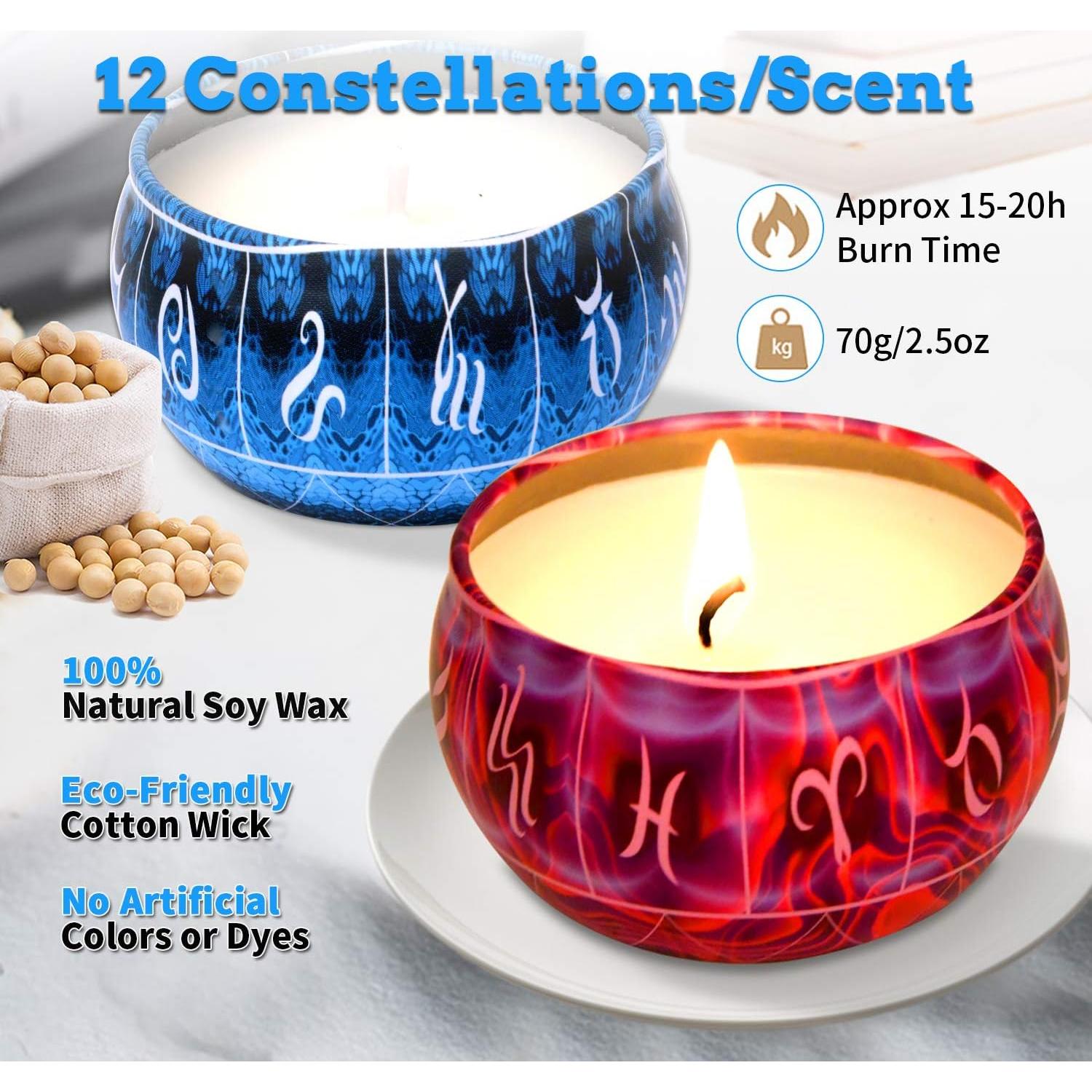 Juego de 12 Velas Aromáticas WuNa 70.9g Aromaterapia