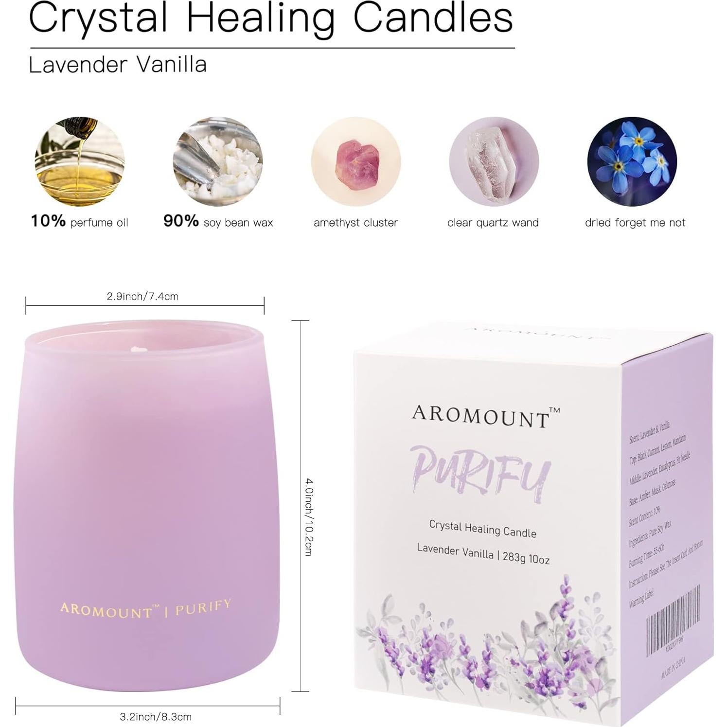 Vela Aromática de Soja AROMOUNT Lavanda y Vainilla 283g