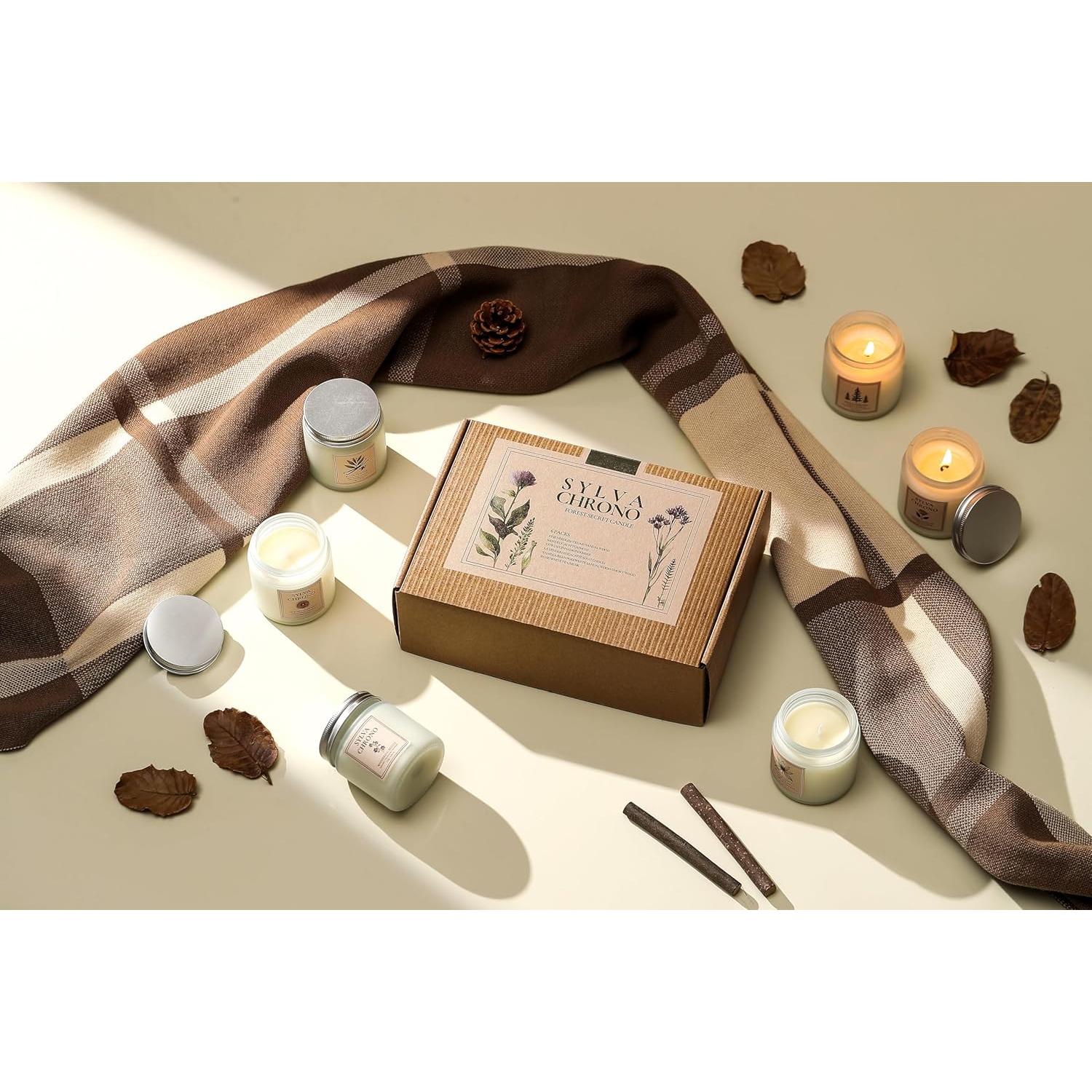 Juego de 6 Velas Aromáticas de Cera de Soja Sylva Chrono