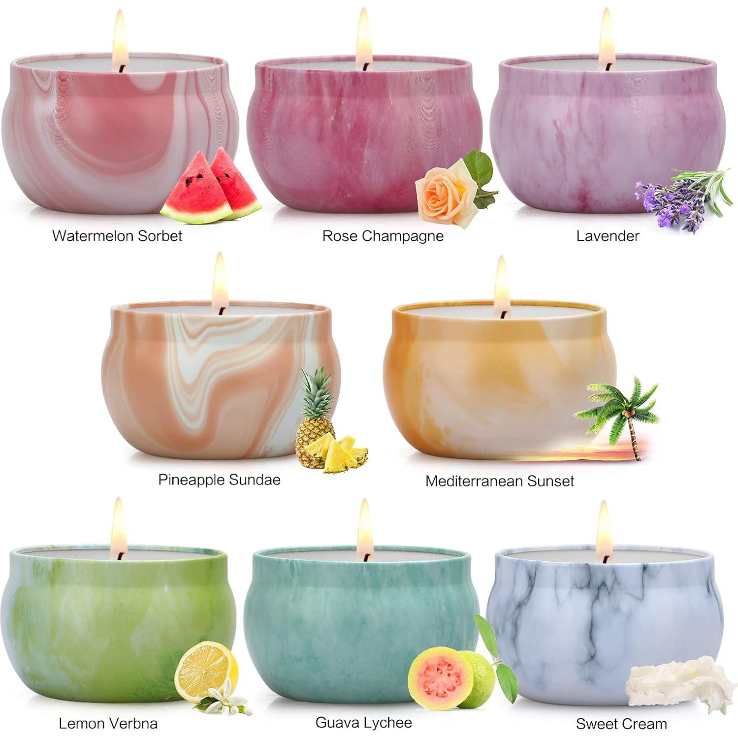Set de 8 Velas Aromáticas NVGCX - Alivio del Estrés