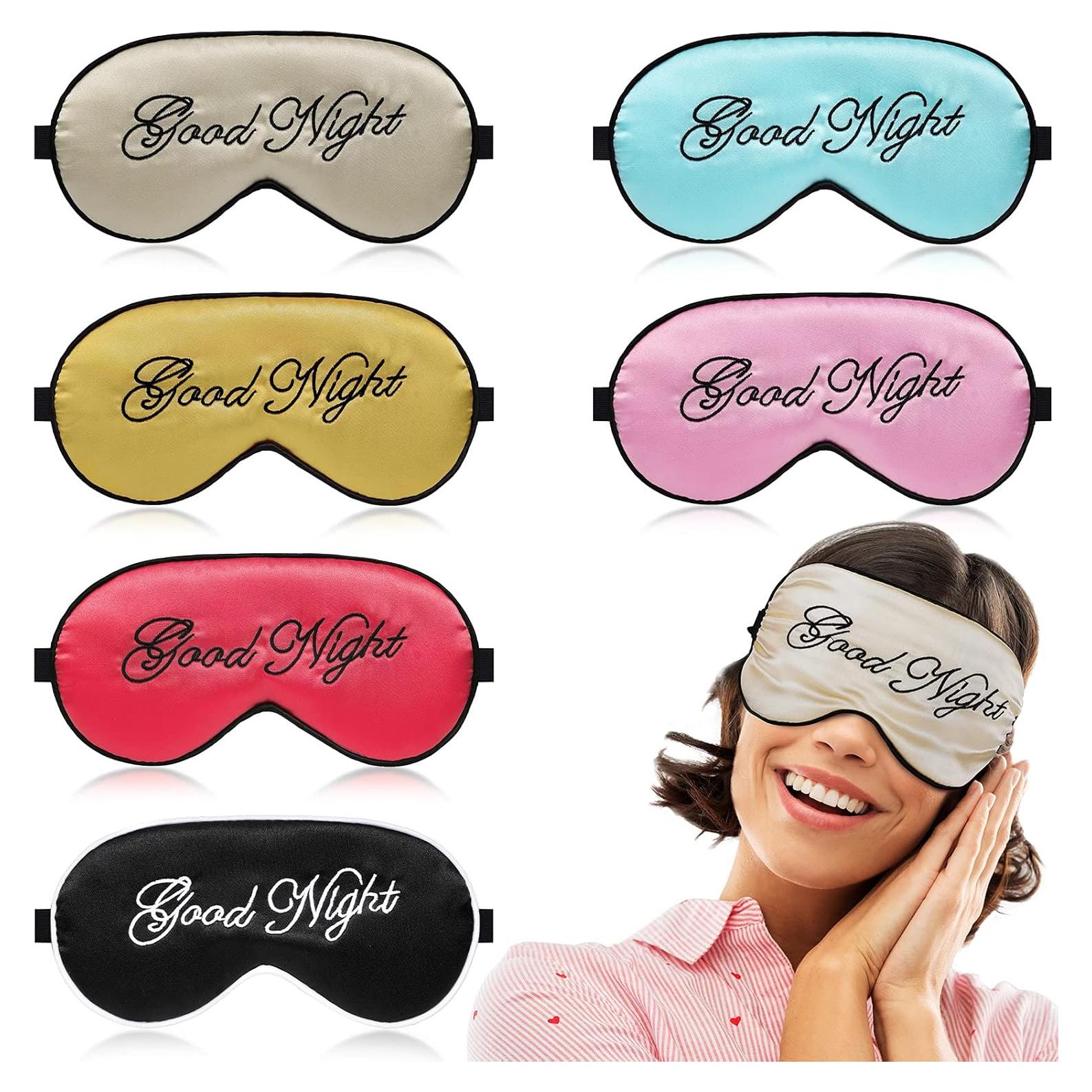 6 Máscaras de Sueño de Seda Syhood Ajustables Multicolor