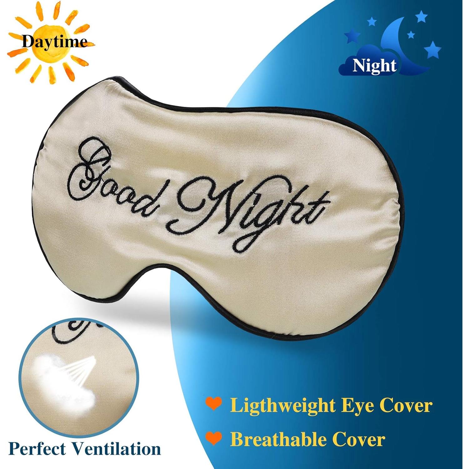 6 Máscaras de Sueño de Seda Syhood Ajustables Multicolor