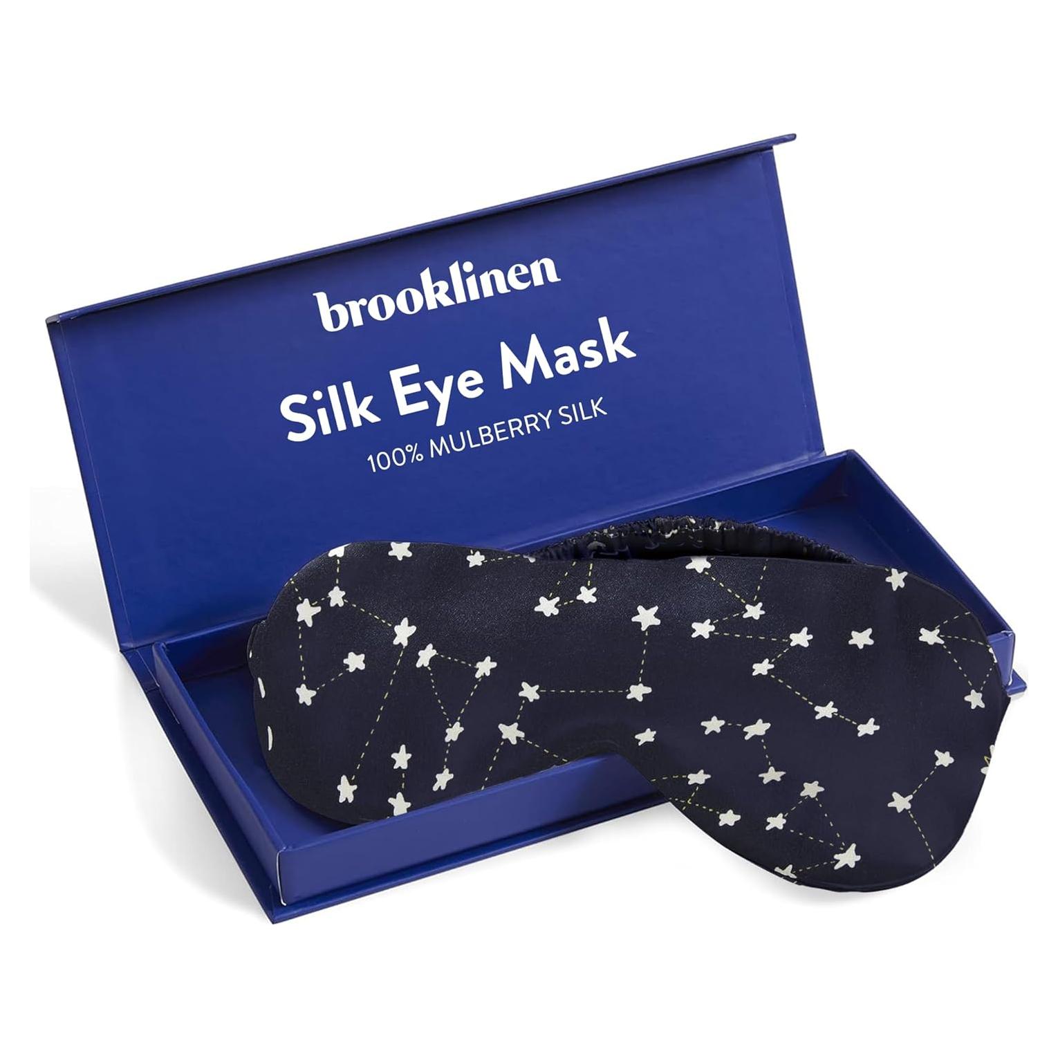 Máscara de Ojos de Seda Brooklinen Azul Celestial 100% Mulberry