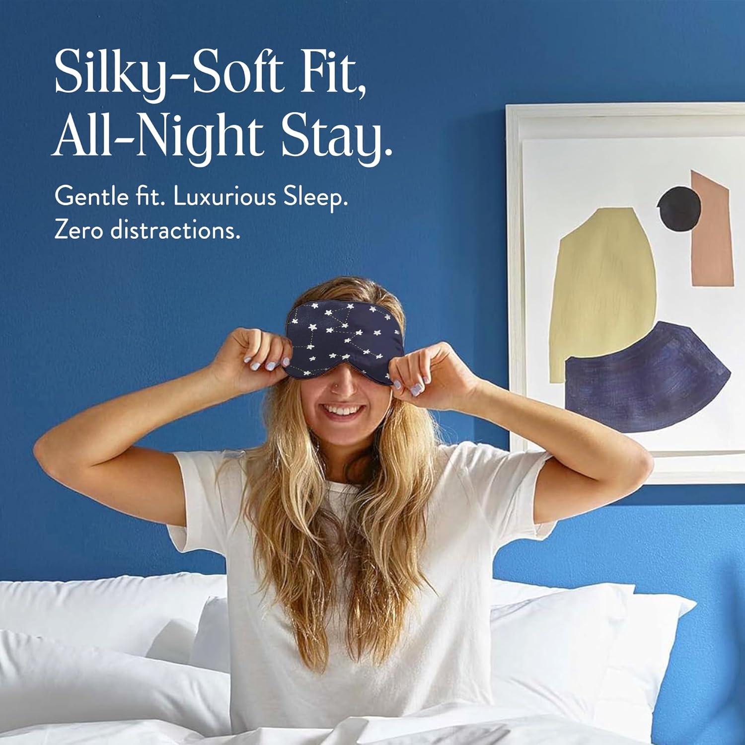 Máscara de Ojos de Seda Brooklinen Azul Celestial 100% Mulberry