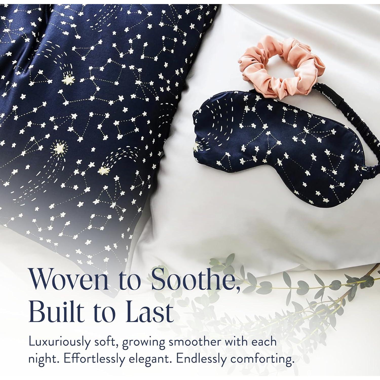 Máscara de Ojos de Seda Brooklinen Azul Celestial 100% Mulberry