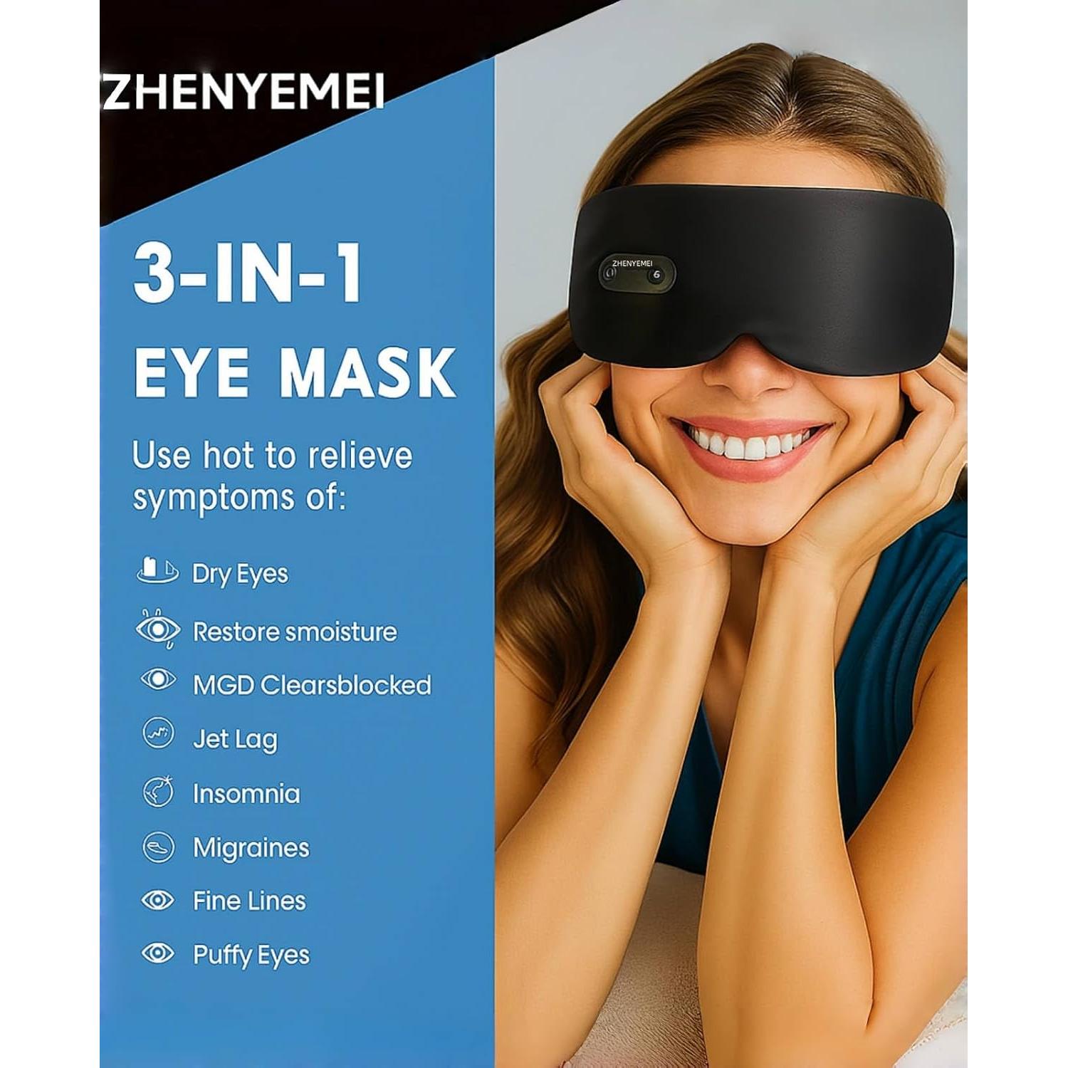 Mascarilla Ocular Calentada ZHENEYEMEI - Alivio Ojos Secos 3 Niveles