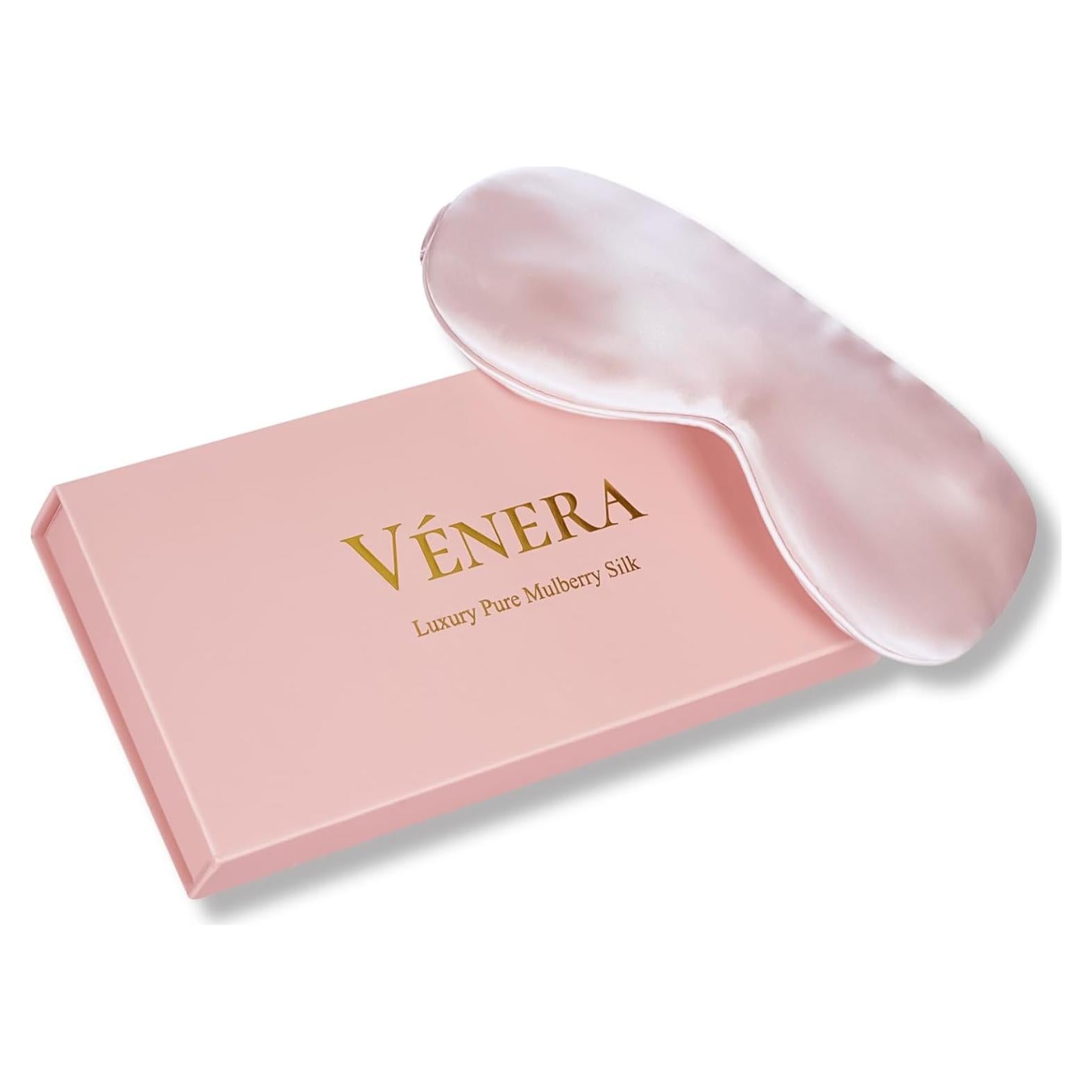 Máscara de Sueño de Seda Vénèra 100% Pura 22 Momme Rosa Claro