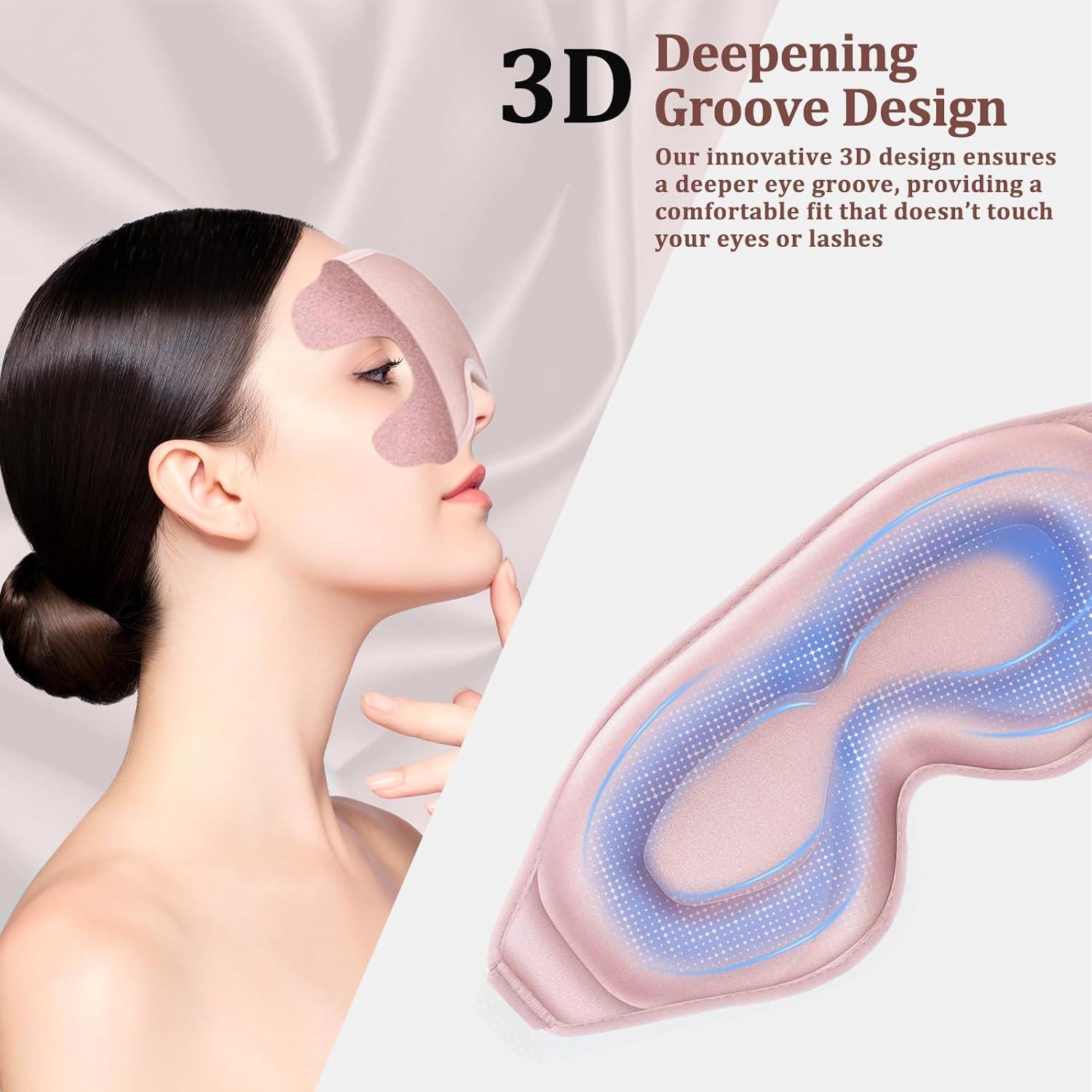 Máscara de Ojos 3D Contorneada RIVANO Rosa Sin Presión