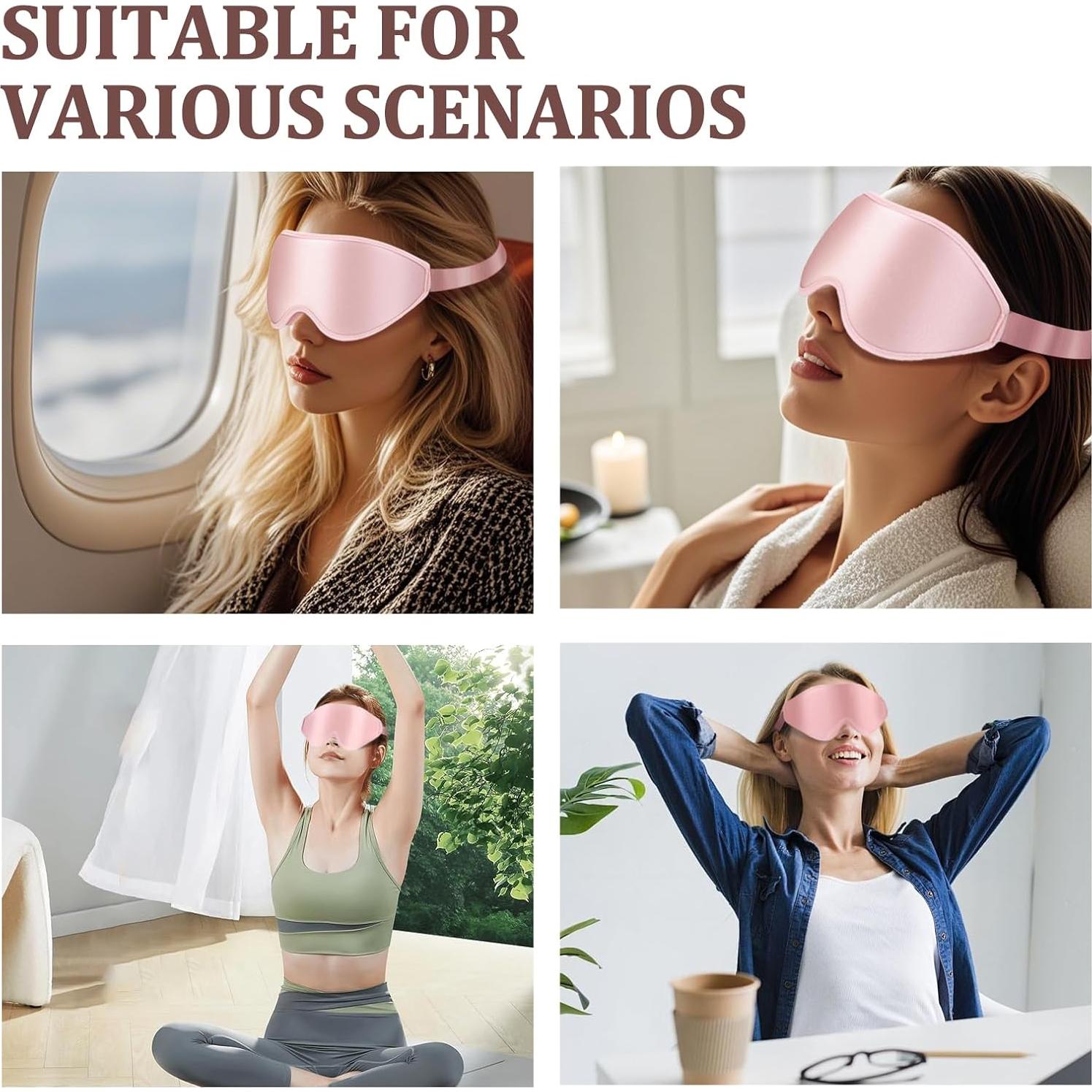 Máscara de Ojos 3D Contorneada RIVANO Rosa Sin Presión