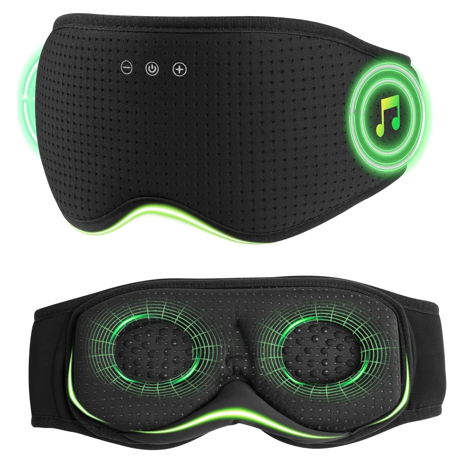 MUSICOZY Máscara para Dormir Bluetooth 5.4 con Auriculares 3D