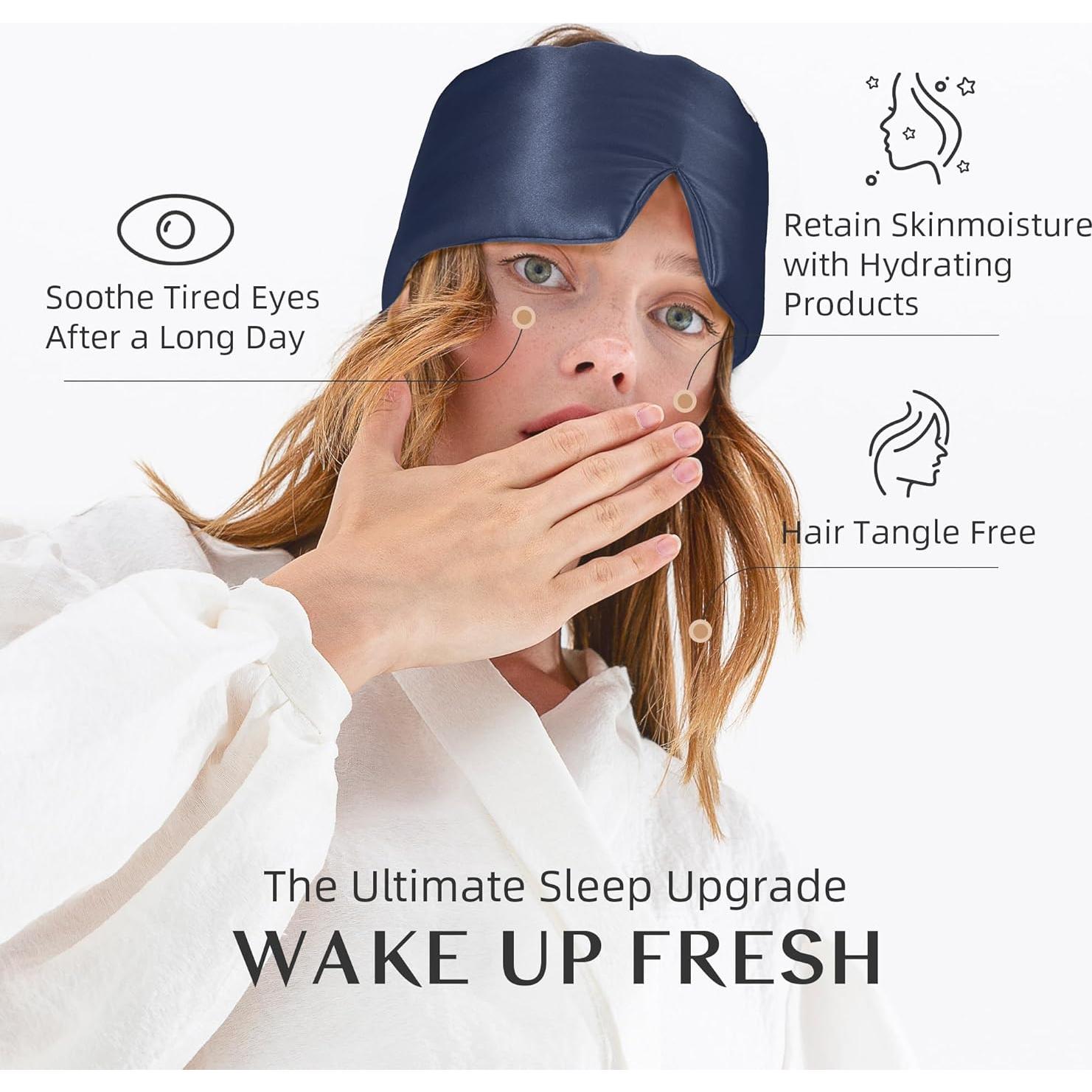 Máscara de Sueño de Seda Xelivolgi 100% Opaca Ajustable 23x11cm