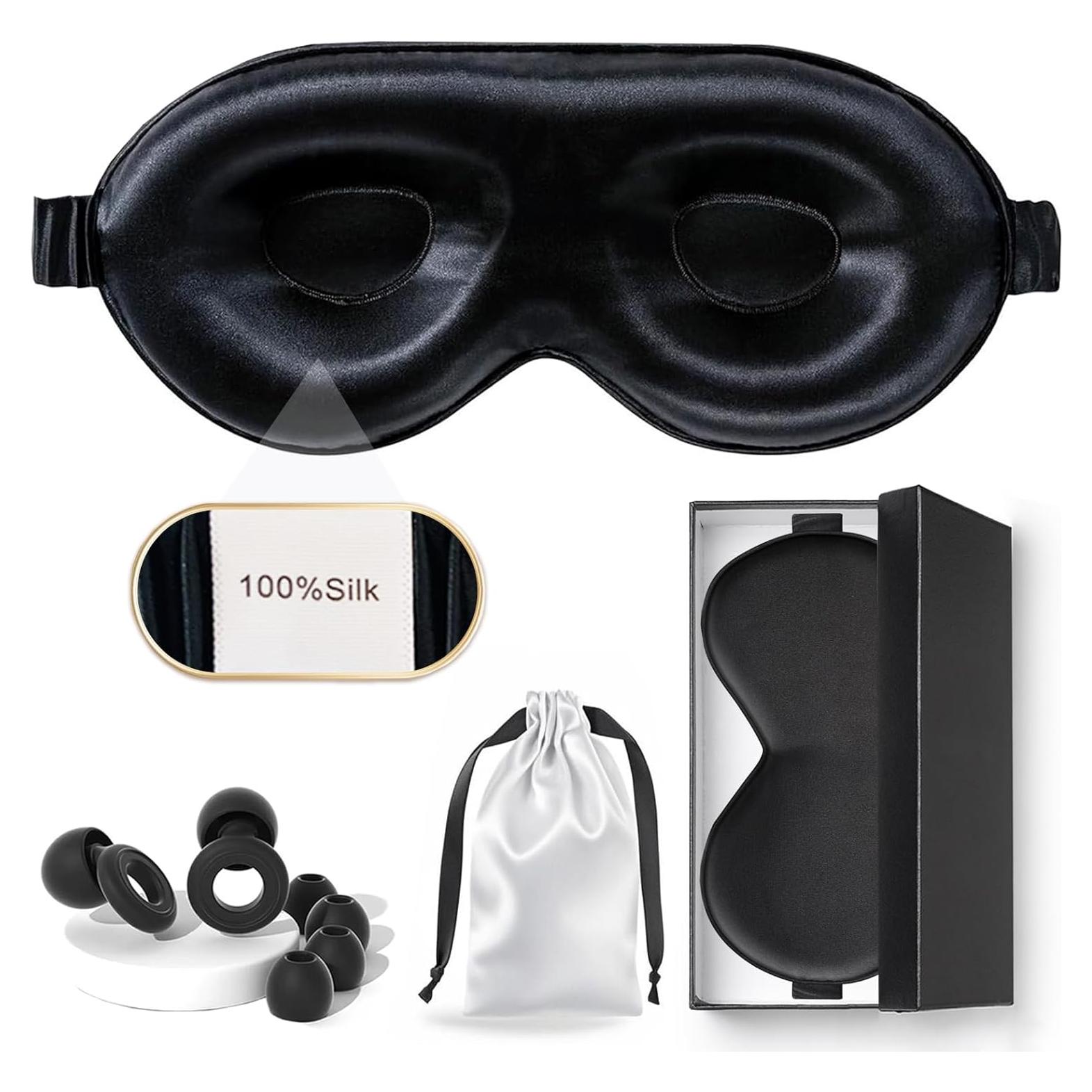 Máscara de Sueño de Seda 100% Morera Yueerbao - Contorneada 3D