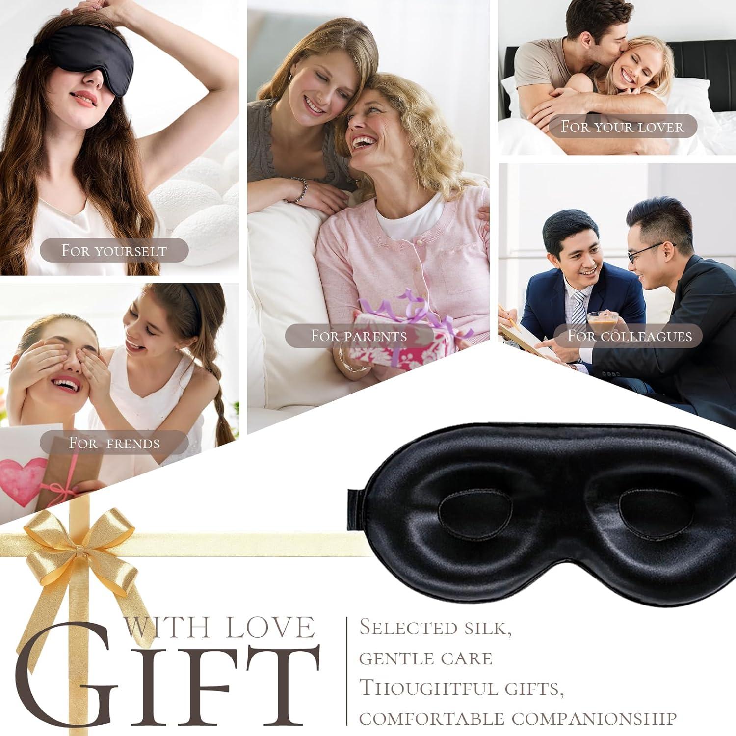 Máscara de Sueño de Seda 100% Morera Yueerbao - Contorneada 3D