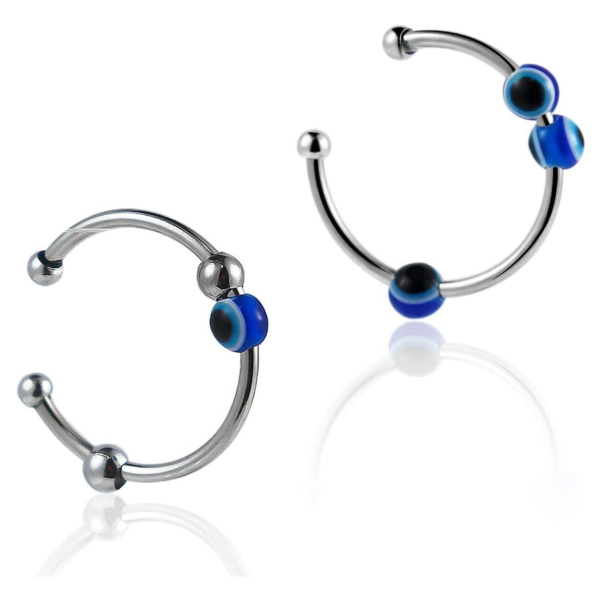 Anillos Apilables Coloridos Bling Ojo Maligno Alivio Ansiedad 2pcs