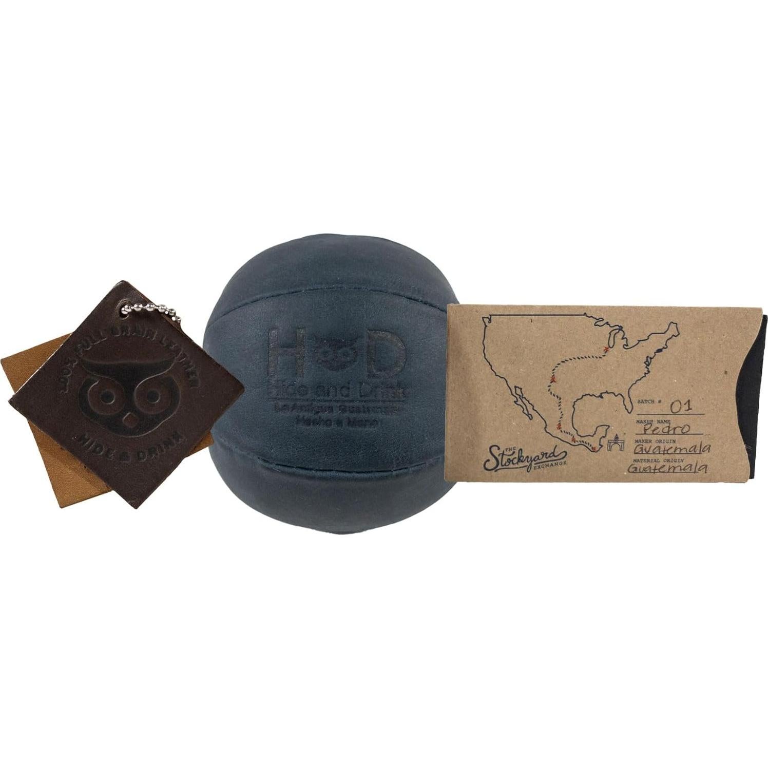 Pelota Antiestrés de Cuero Hide & Drink - Azul Pizarra