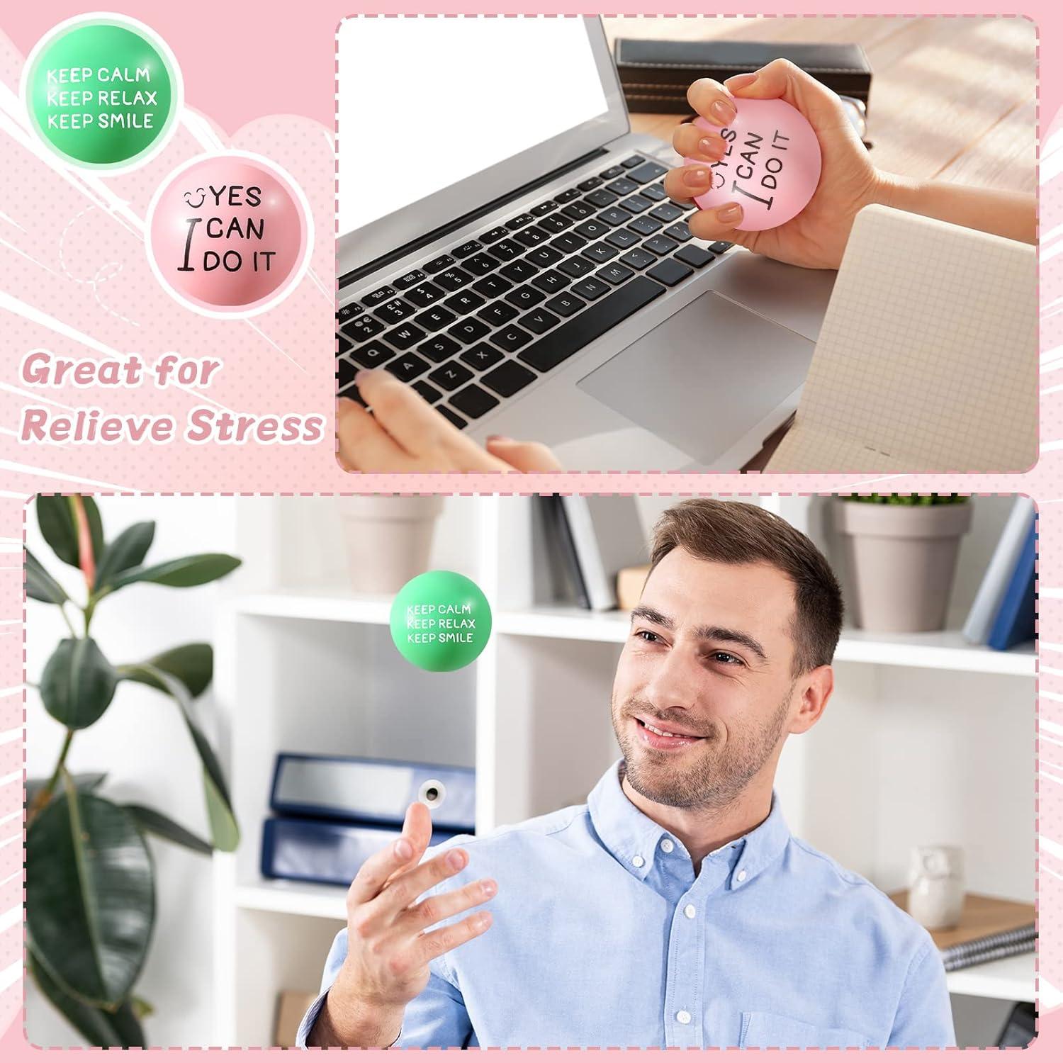 Wettarn 60 Pelotas Antiestrés Motivacionales 5 cm Colores Pastel