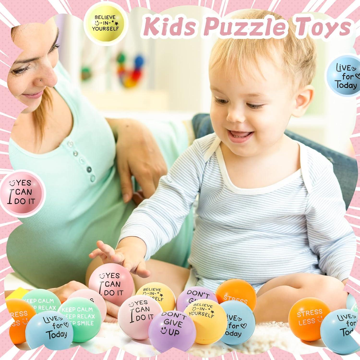 Wettarn 60 Pelotas Antiestrés Motivacionales 5 cm Colores Pastel