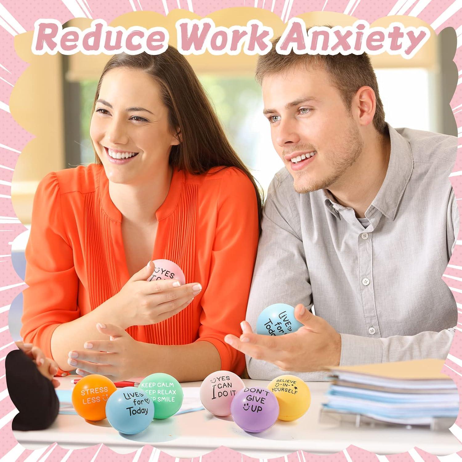 Wettarn 60 Pelotas Antiestrés Motivacionales 5 cm Colores Pastel