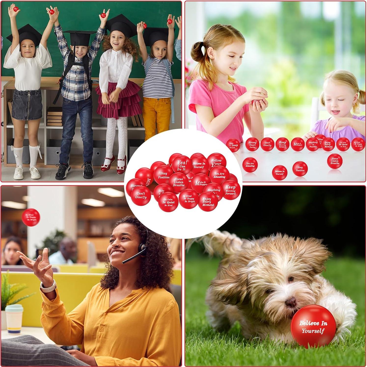 120 Pelotas Antiestrés Motivacionales Poen 4 cm Espuma