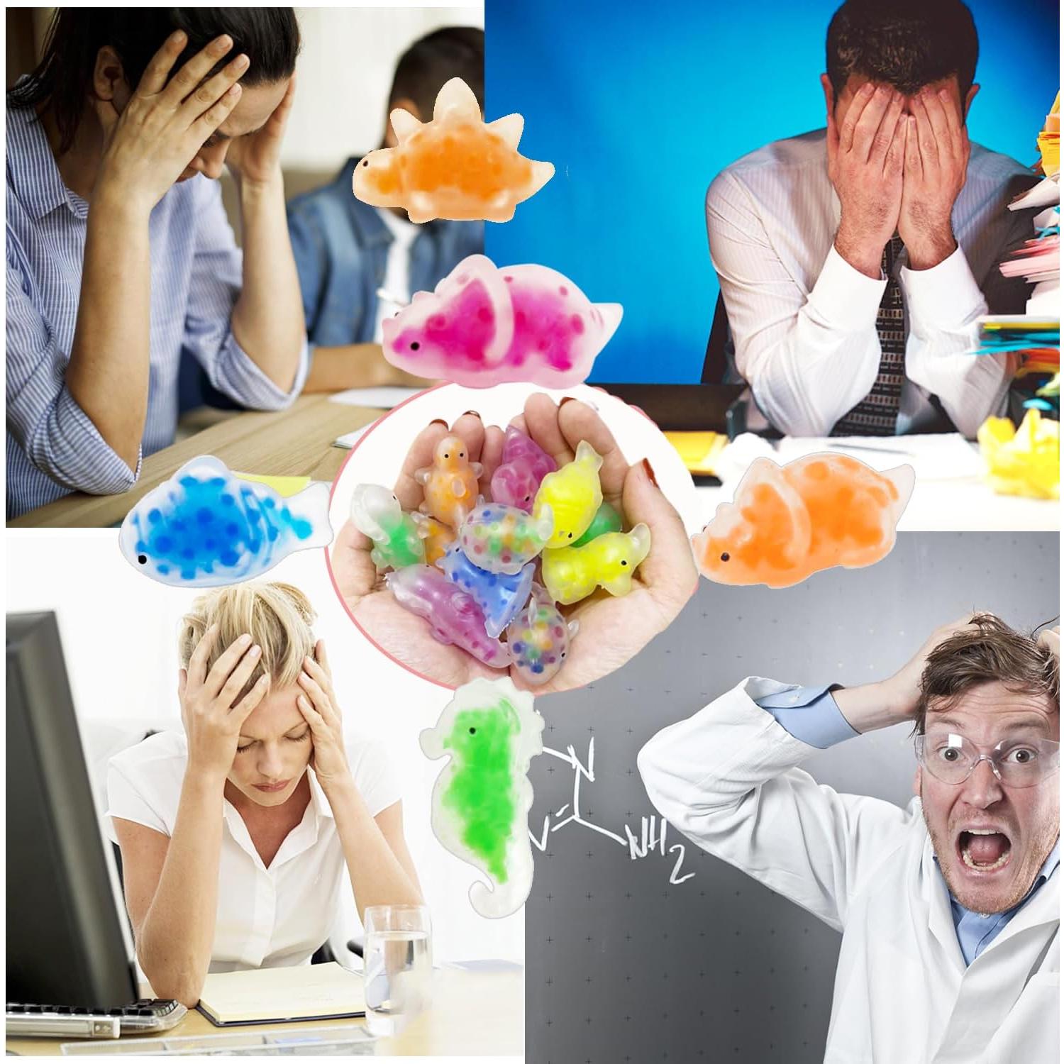 24 Pelotas Antiestrés de Animales Marinos Dshengoo - Regalos Divertidos