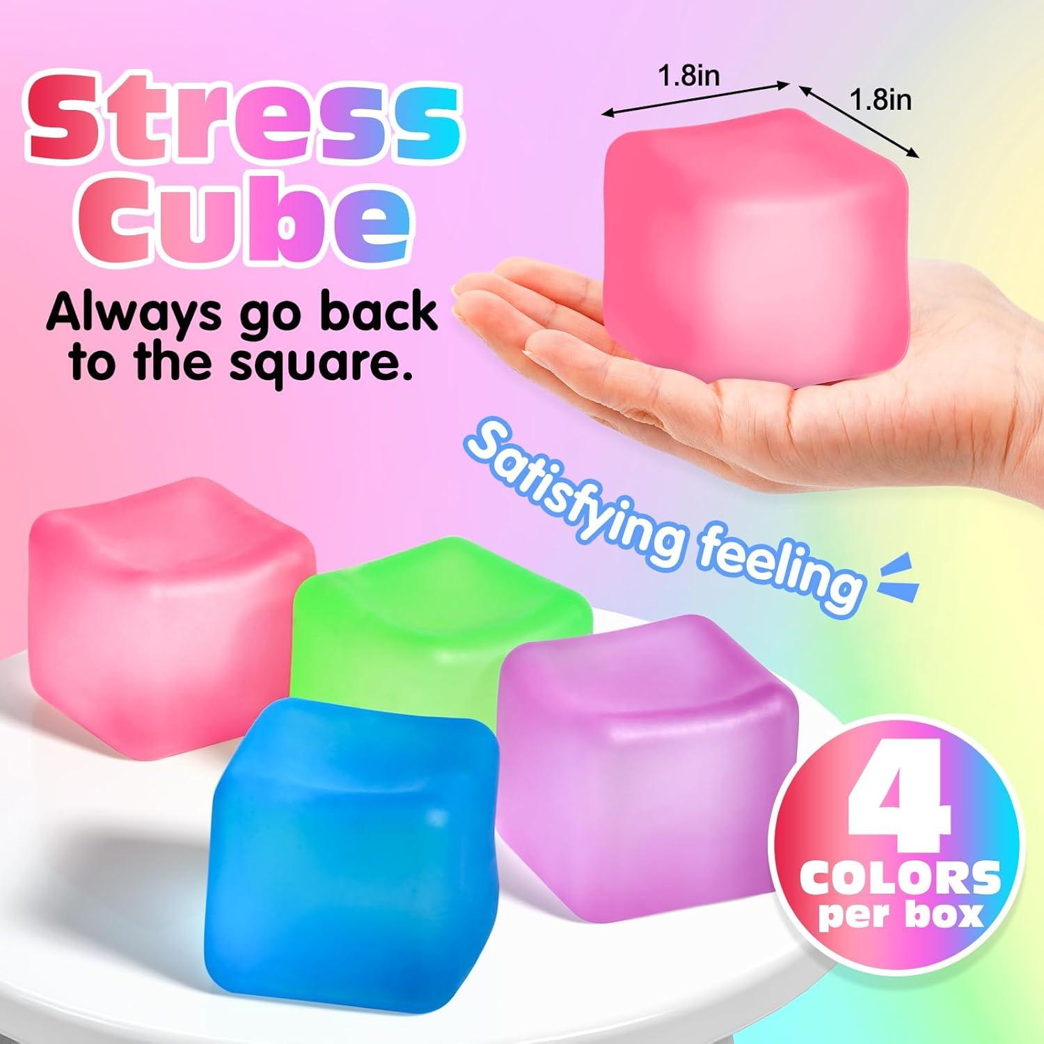 Juego de 4 Cubos Antiestrés VISCOO 4.6 cm para Alivio de Ansiedad