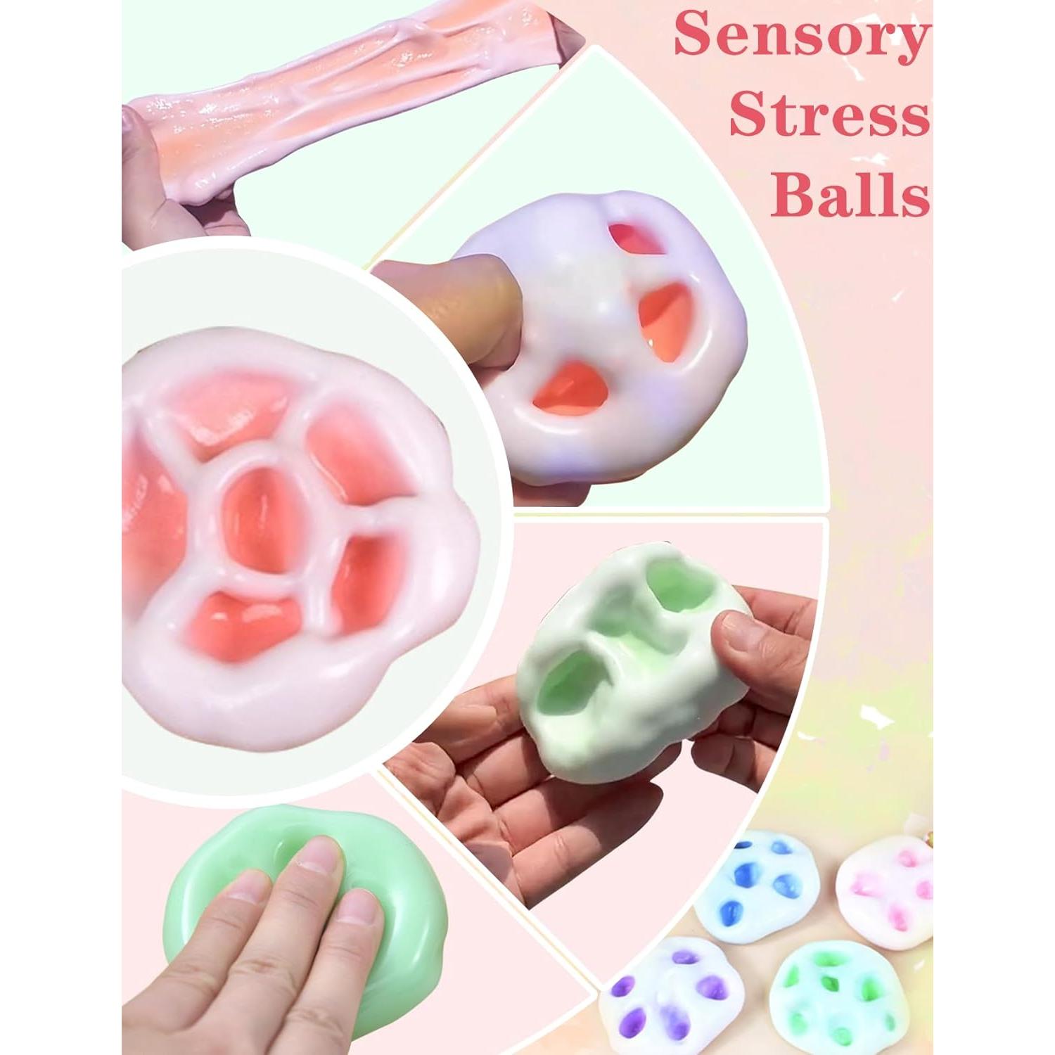 Bolas Antiestrés Squishy Gezan - Alivio de Ansiedad (Rosa, Verde)