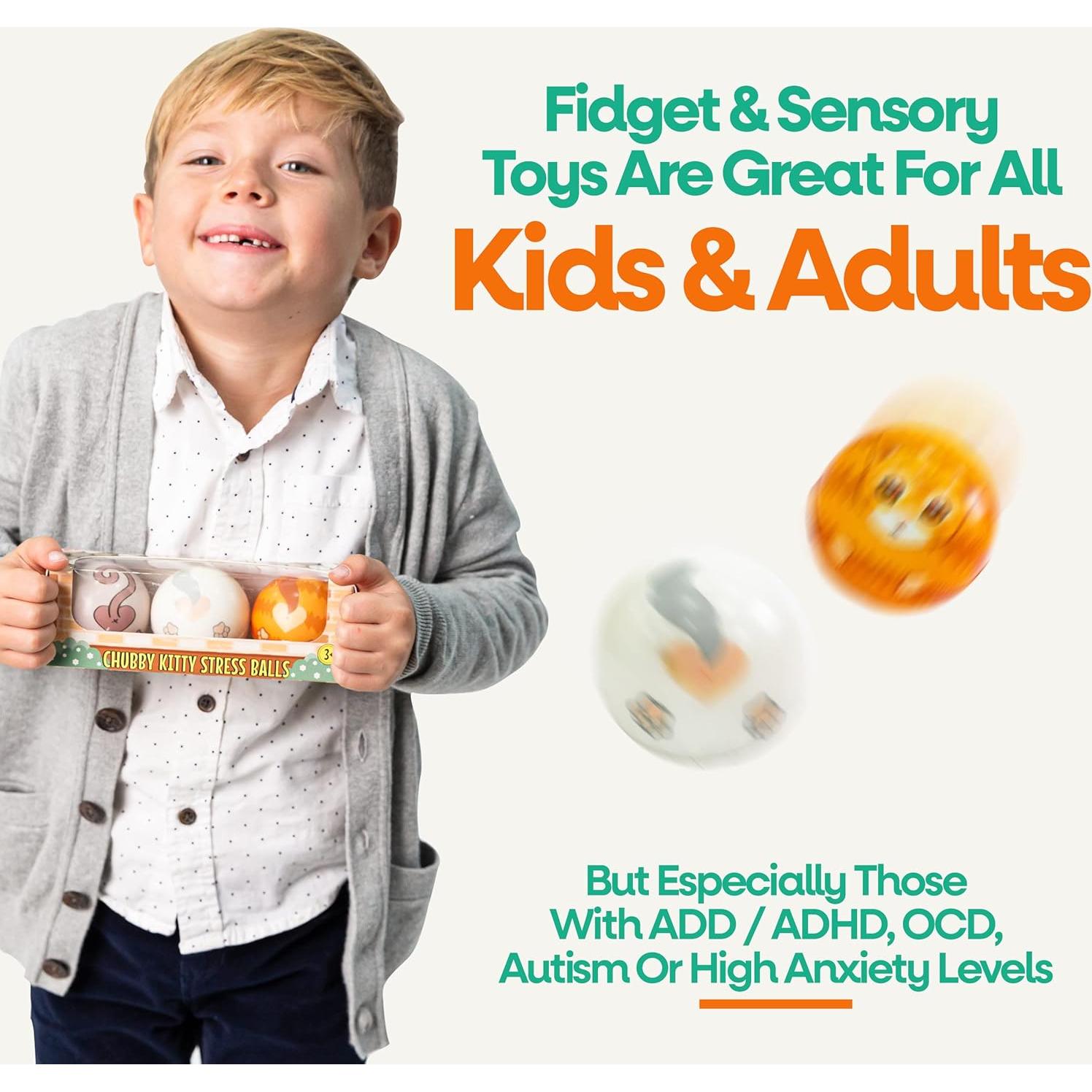 Paquete de 3 Pelotas Antiestrés Klevly para Niños - No Tóxicas