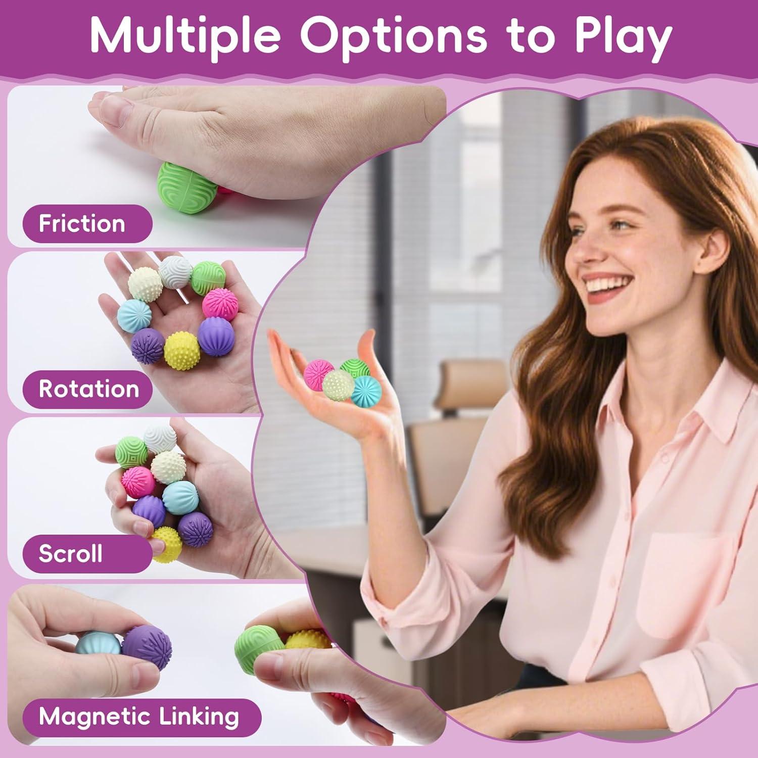 Paquete de 4 Bolas Magnéticas de Silicona Antiestrés 167g