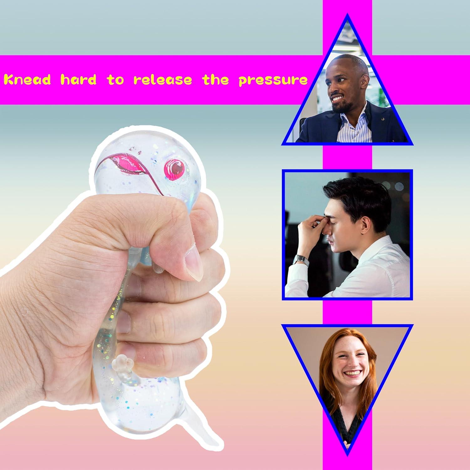 Set de 3 Juguetes Antiestrés Axolote Squishy Wazibo 6 cm