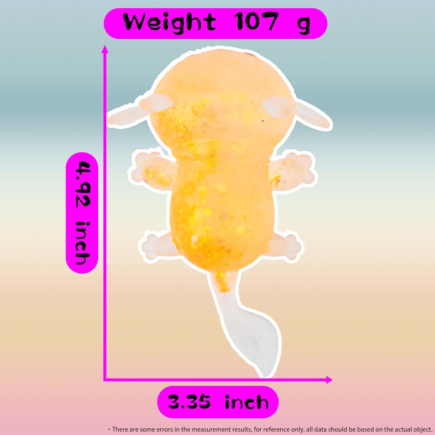 Set de 3 Juguetes Antiestrés Axolote Squishy Wazibo 6 cm