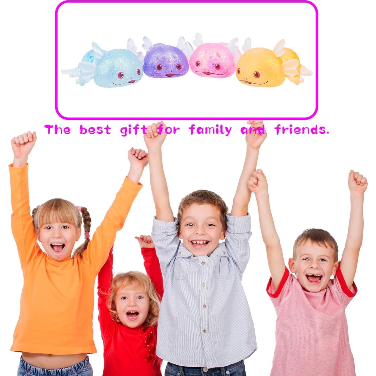 Set de 3 Juguetes Antiestrés Axolote Squishy Wazibo 6 cm