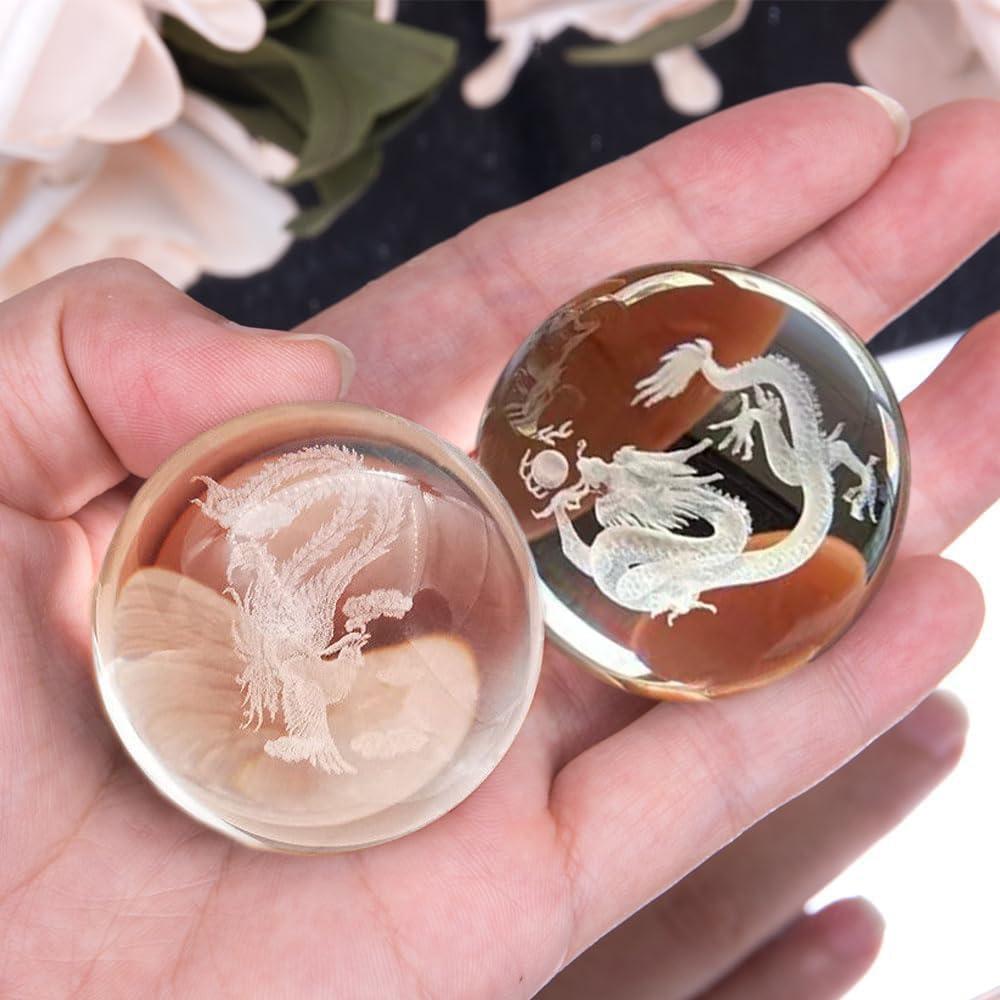 Bolas Baoding ZORZA 2 Pcs Cristal 4 cm Alivio Estrés