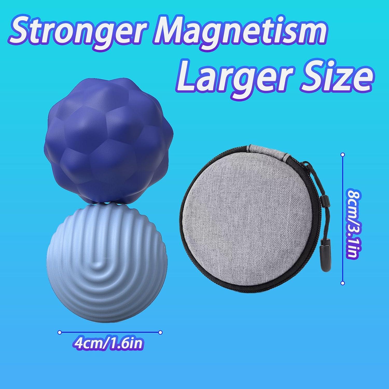 Bolas Magnéticas Antiestrés de Silicona x2 - Azul 40mm