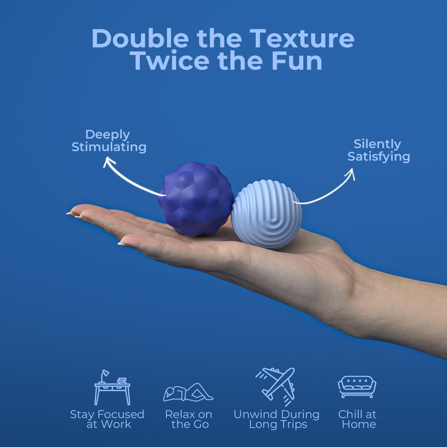 Bolas Magnéticas Antiestrés de Silicona x2 - Azul 40mm