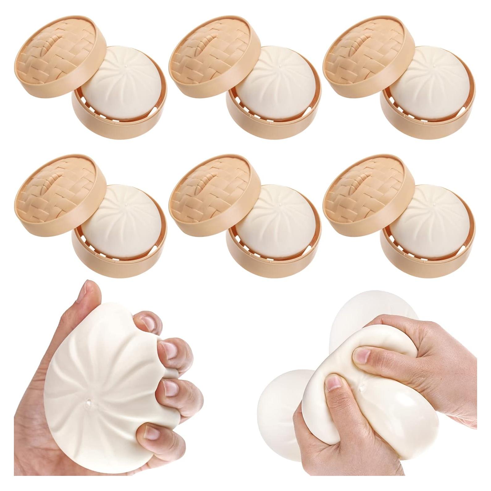 Civaner Paquete de 6 Juguetes Antiestrés Dumpling 9.4x6.1cm