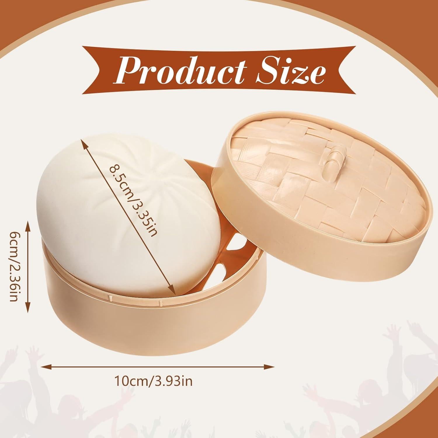 Civaner Paquete de 6 Juguetes Antiestrés Dumpling 9.4x6.1cm